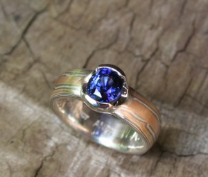 sapphire & mokume gane